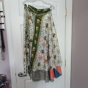 🌞 Wevez Recycled Sari Wrap Maxi Skirt EUC 90s